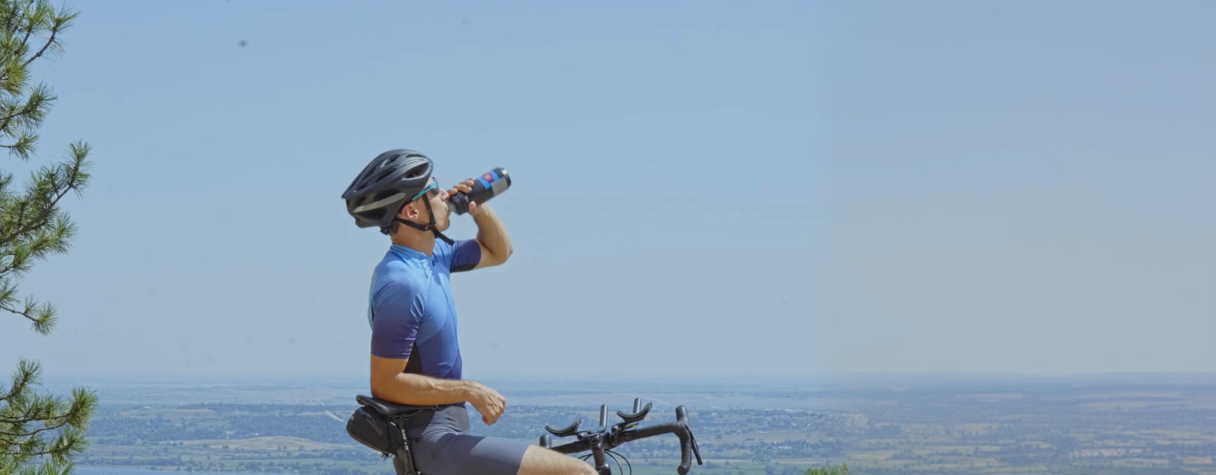 Cyclist drinking